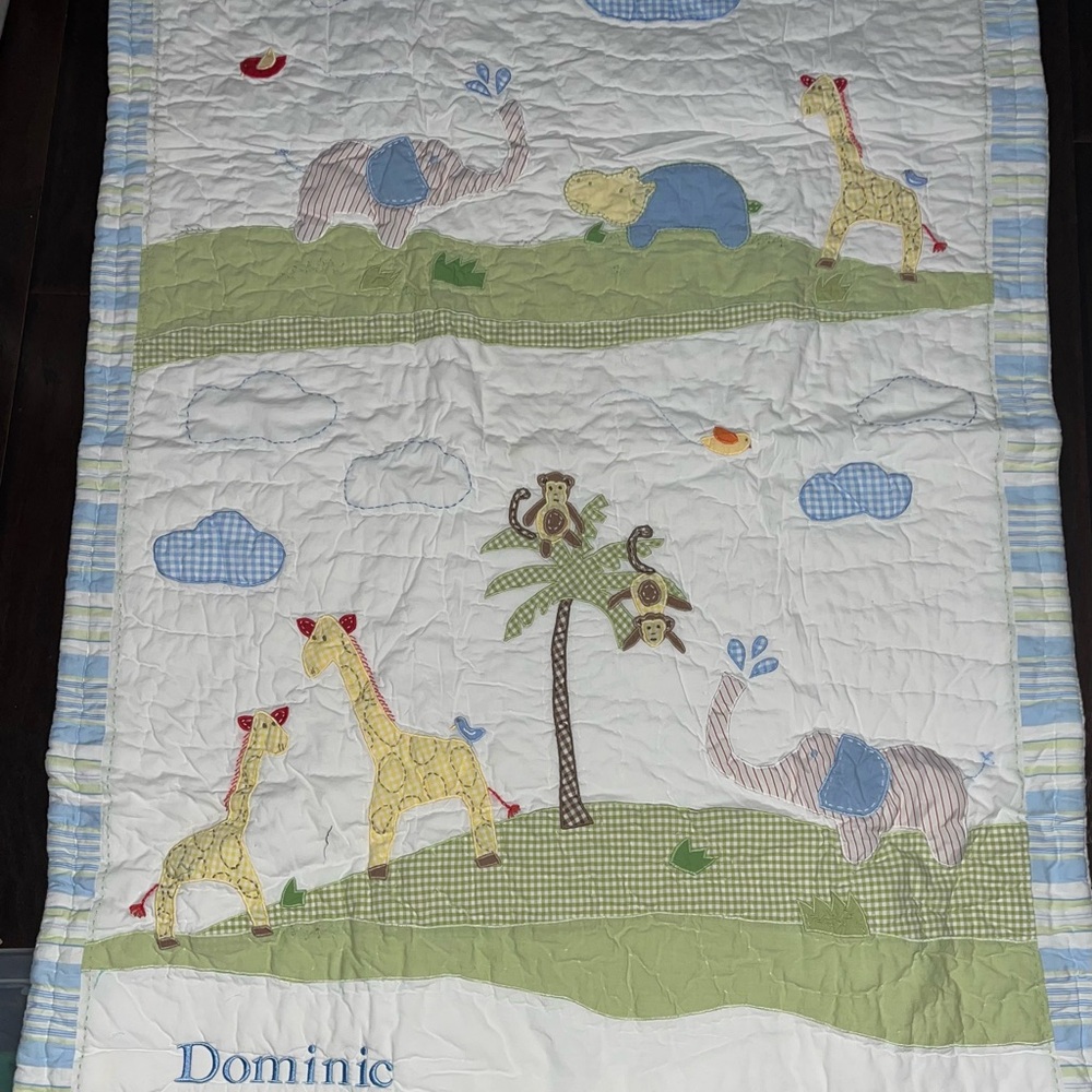 Pottery Barn Jungle Friends Baby Quilt